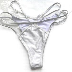 G-String Panties White Shimmery NWOT Womens 1X